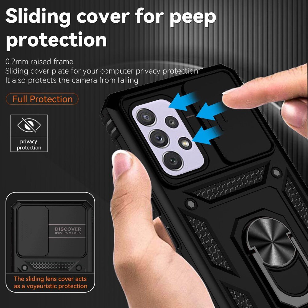 Funda híbrida Ring y Protector Cámara Samsung Galaxy A53 Negro