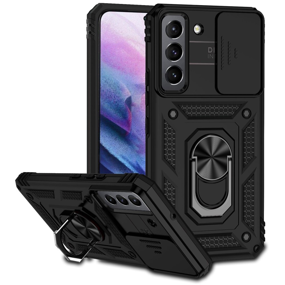 Funda híbrida Ring y Protector Cámara Samsung Galaxy S22 Negro