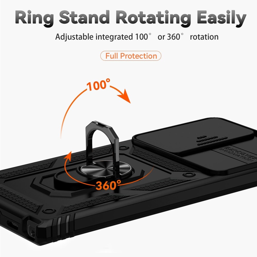 Funda híbrida Ring y Protector Cámara Samsung Galaxy S22 Ultra Negro