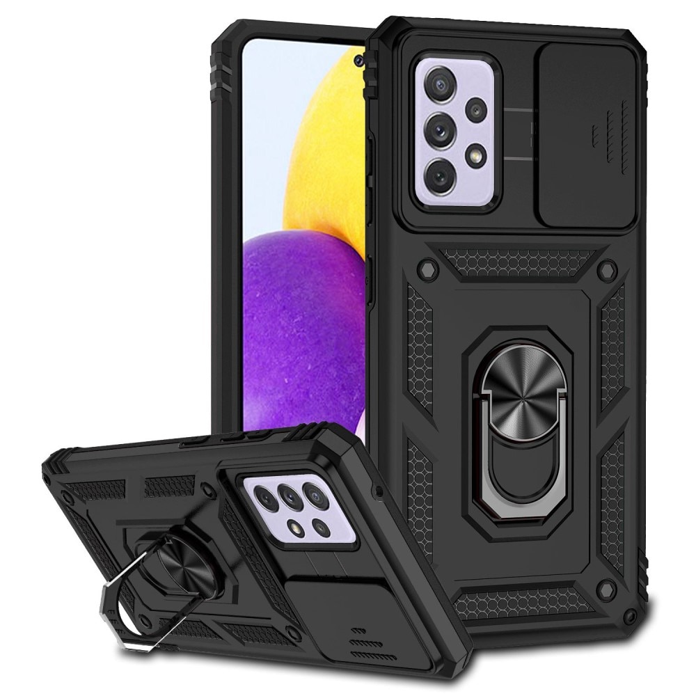 Funda híbrida Ring y Protector Cámara Samsung Galaxy A52 5G Negro