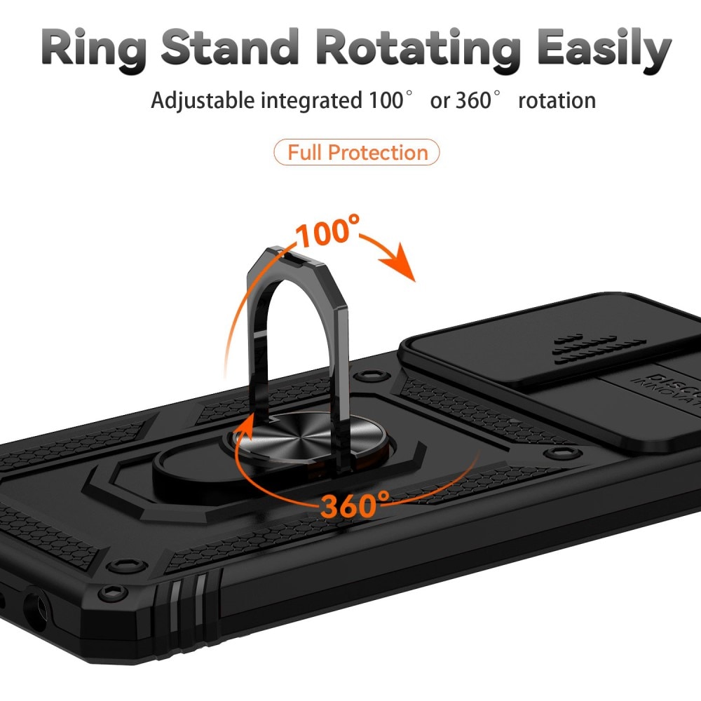 Funda híbrida Ring y Protector Cámara Samsung Galaxy A52 5G Negro