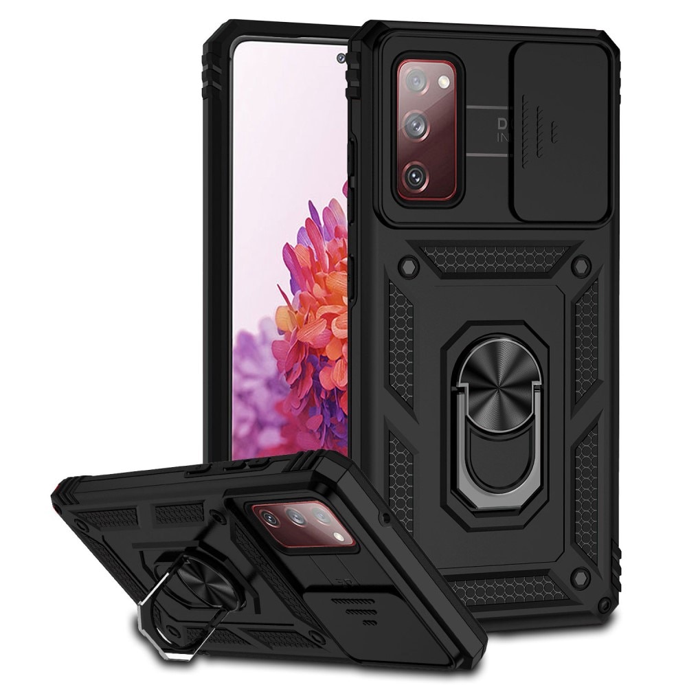 Funda híbrida Ring y Protector Cámara Samsung Galaxy S20 FE Negro