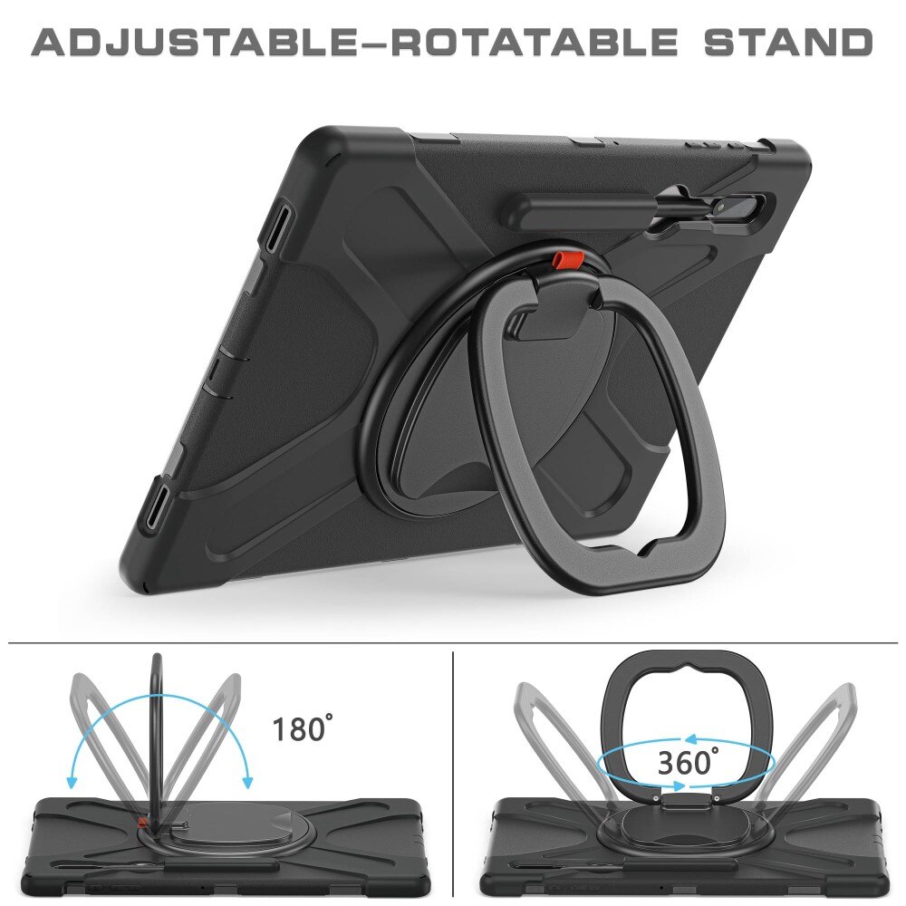 Funda híbrida con soporte y correa para el hombro Samsung Galaxy Tab S10 Ultra negro