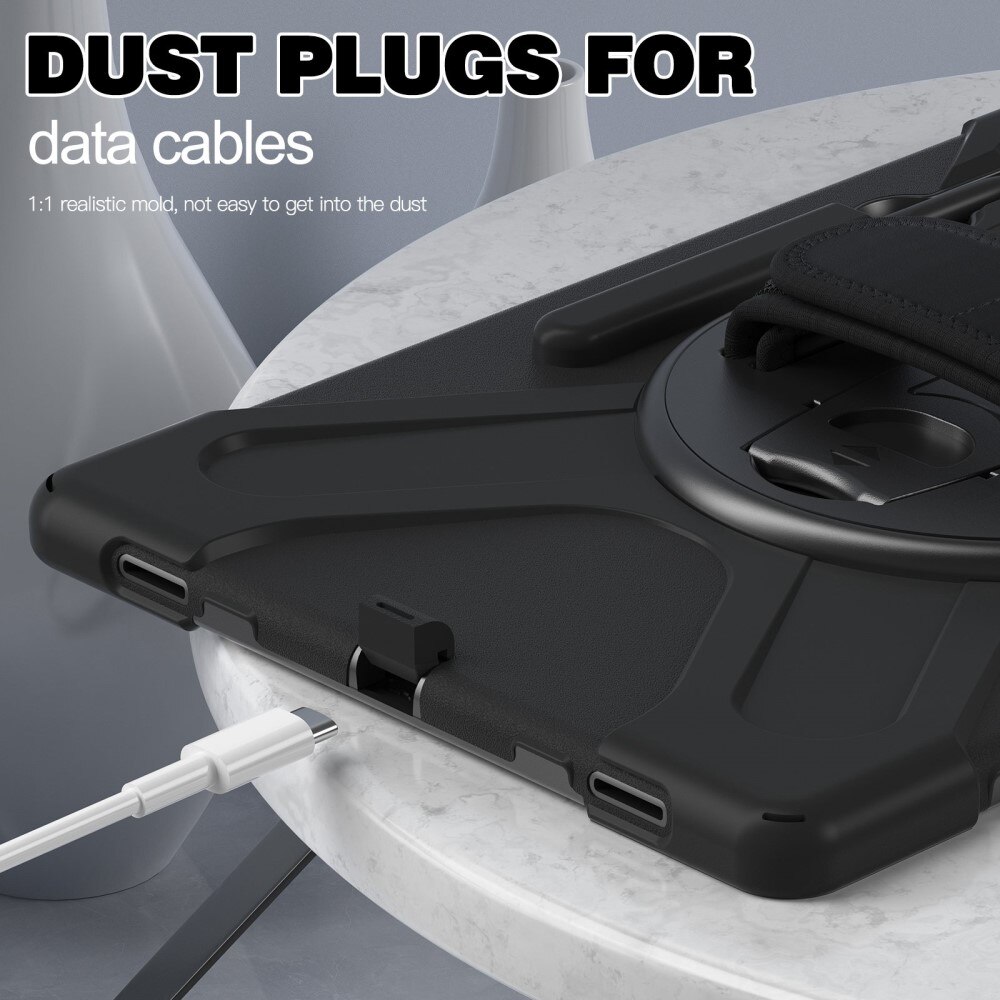 Funda híbrida a prueba de golpes Correa el hombro Samsung Galaxy Tab S10 Ultra negro
