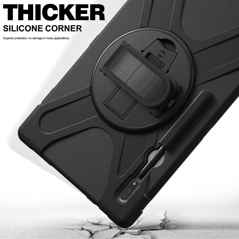 Funda híbrida a prueba de golpes Correa el hombro Samsung Galaxy Tab S8 Ultra Negro
