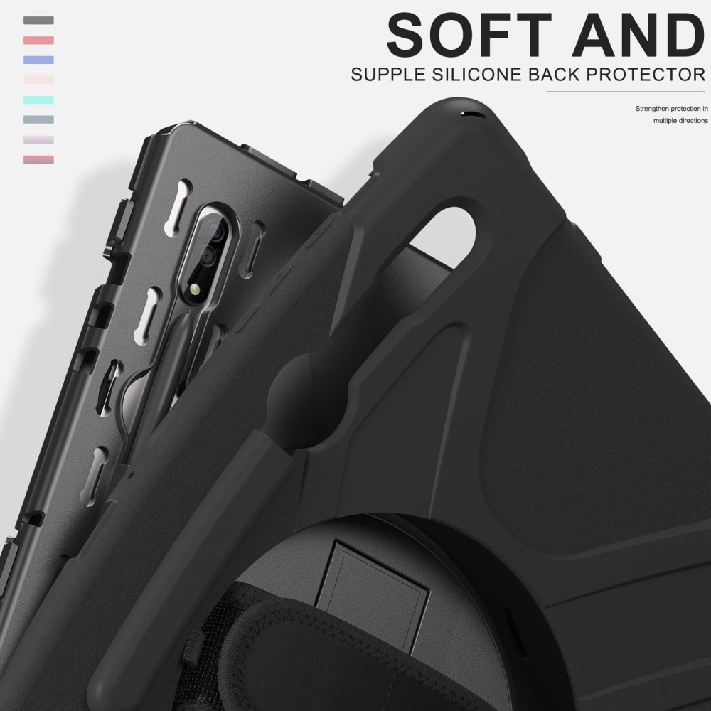 Funda híbrida a prueba de golpes Correa el hombro Samsung Galaxy Tab S10 Ultra negro
