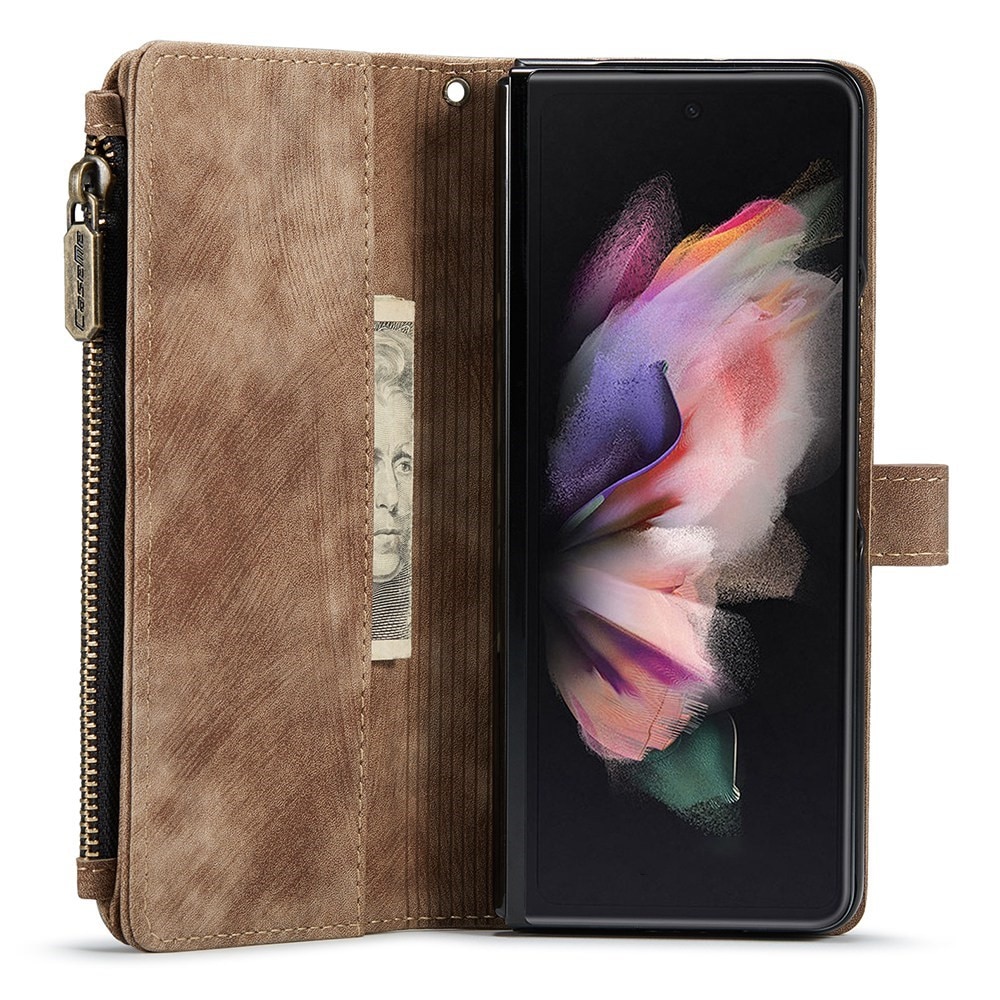 Cartera Zipper Samsung Galaxy Z Fold 3 Marrón