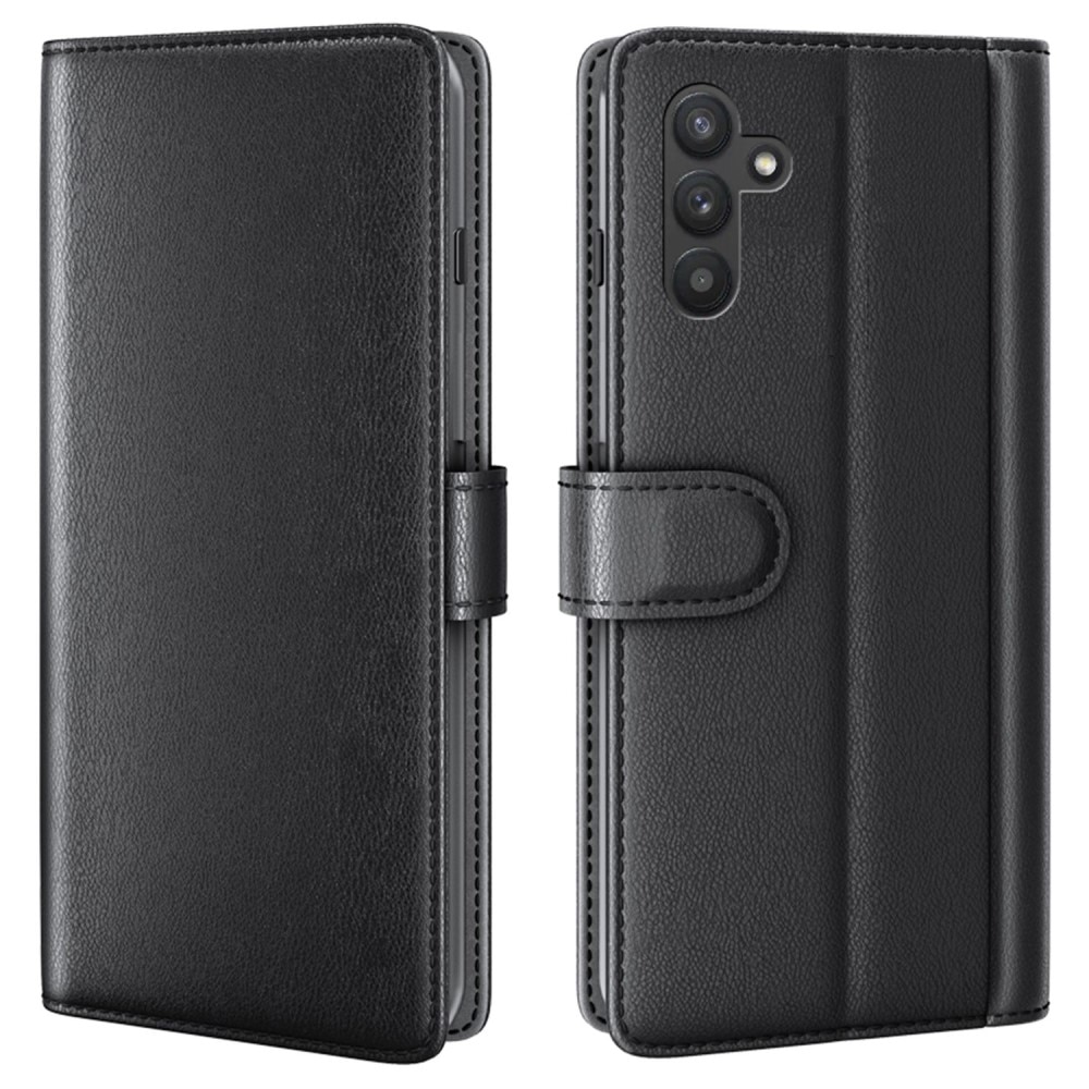 Funda de cuero genuino Samsung Galaxy A04s, negro