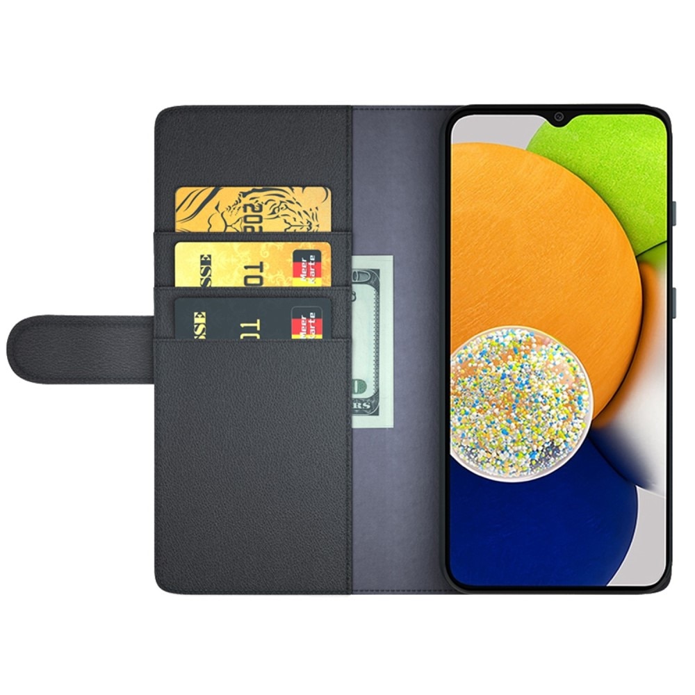 Funda de cuero genuino Samsung Galaxy A04s, Negro