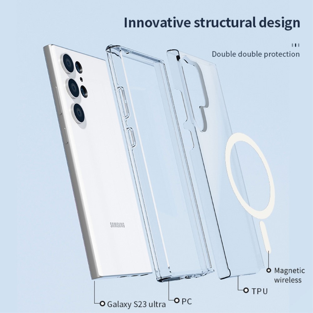 Funda híbrida MagSafe Samsung Galaxy S23 Ultra transparente