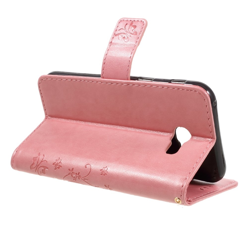 Funda de Cuero con Mariposas Samsung Galaxy A5 2017, Rosa