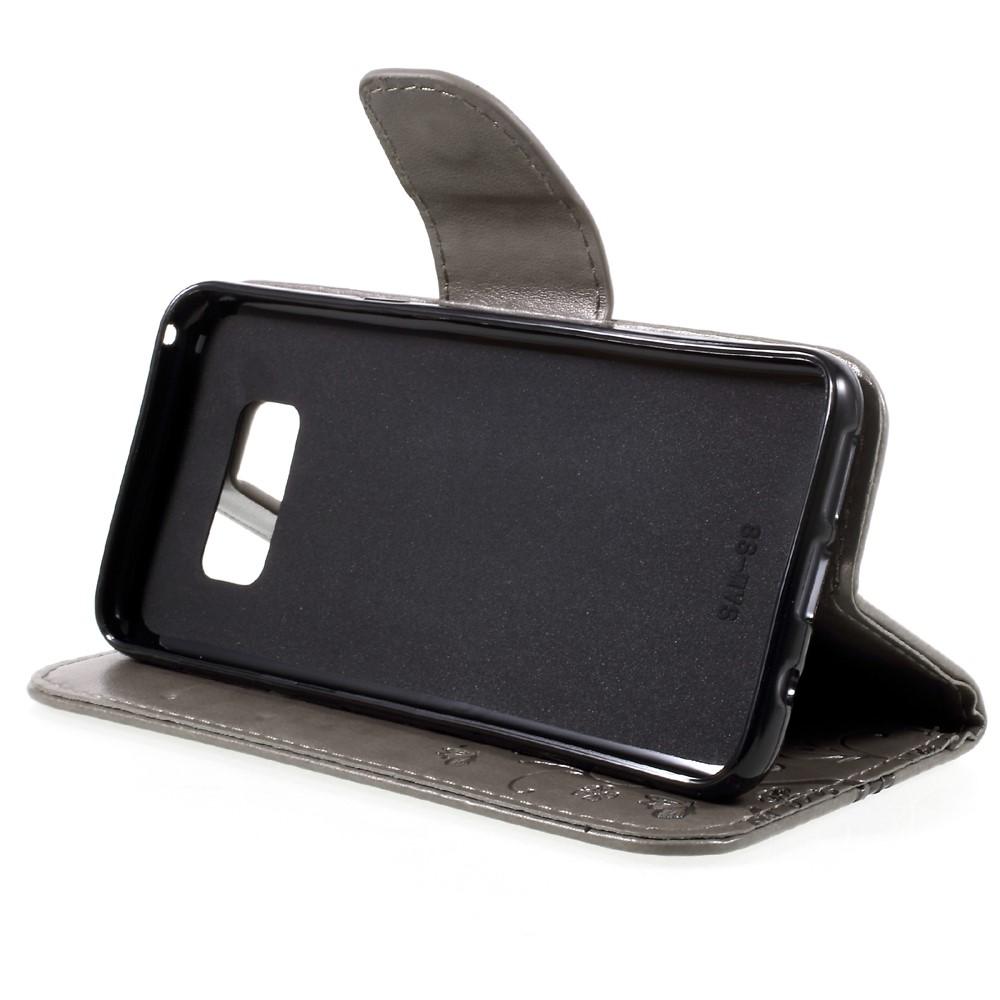 Funda de Cuero con Mariposas Samsung Galaxy S8, Gris