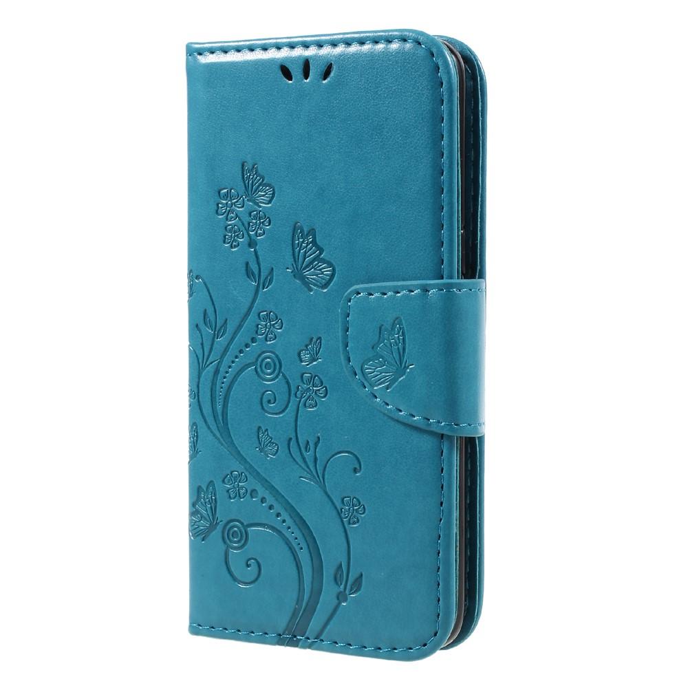 Funda de Cuero con Mariposas Samsung Galaxy S8, Azul