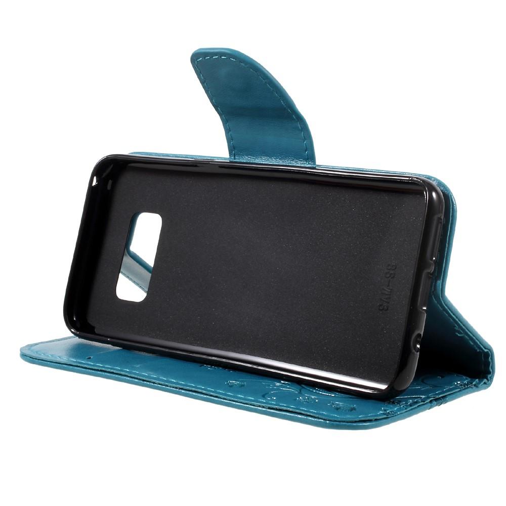 Funda de Cuero con Mariposas Samsung Galaxy S8, Azul