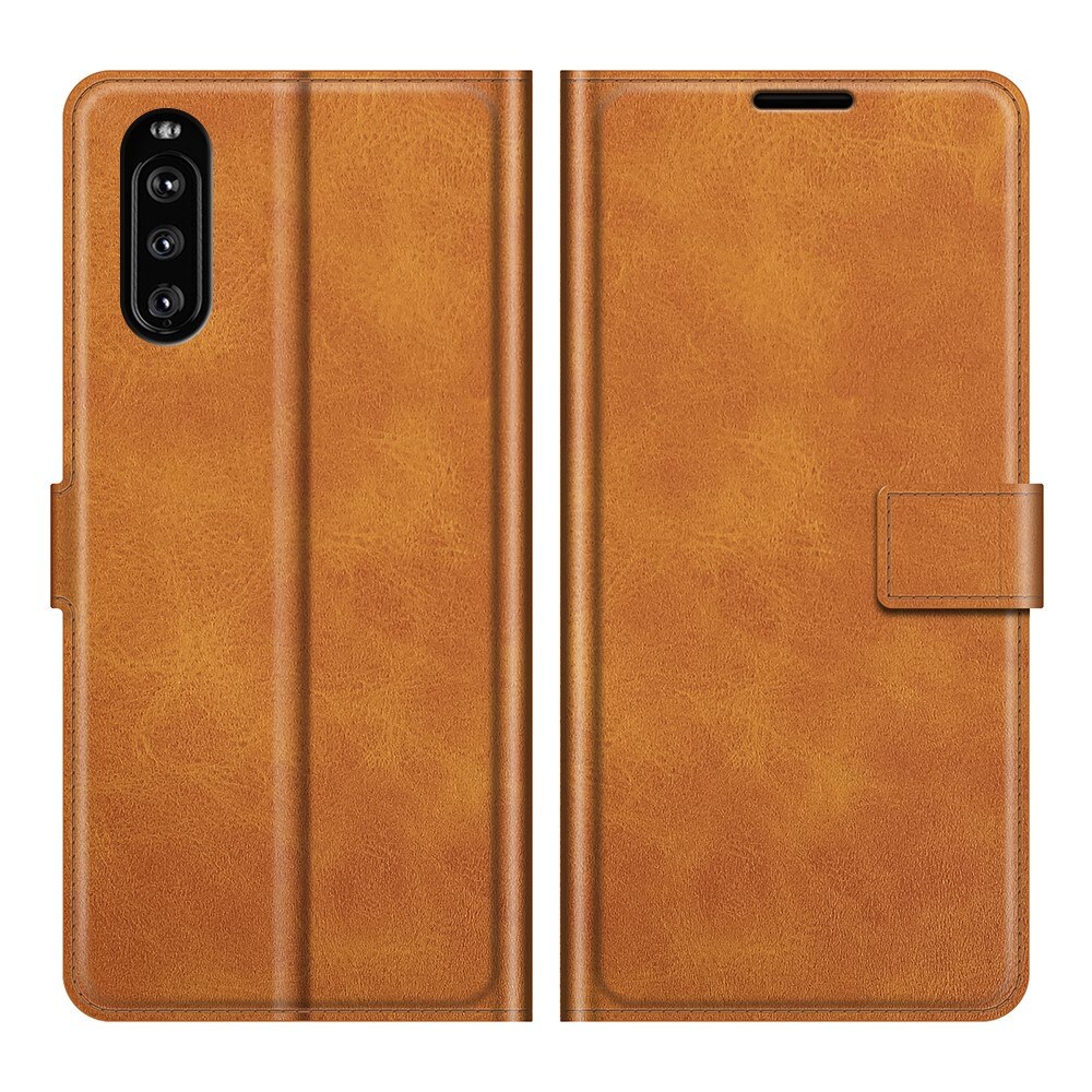 Cartera Leather Wallet Sony Xperia 10 III Coñac