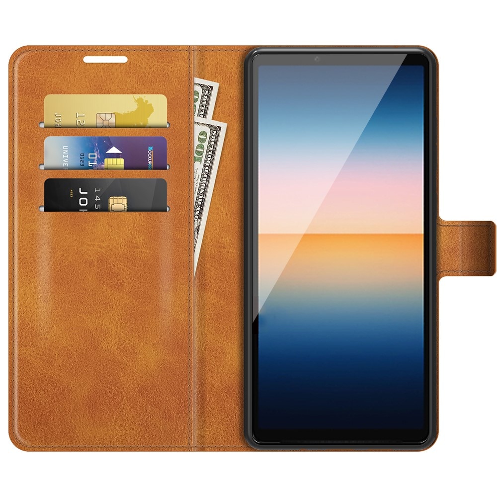 Cartera Leather Wallet Sony Xperia 10 III Coñac