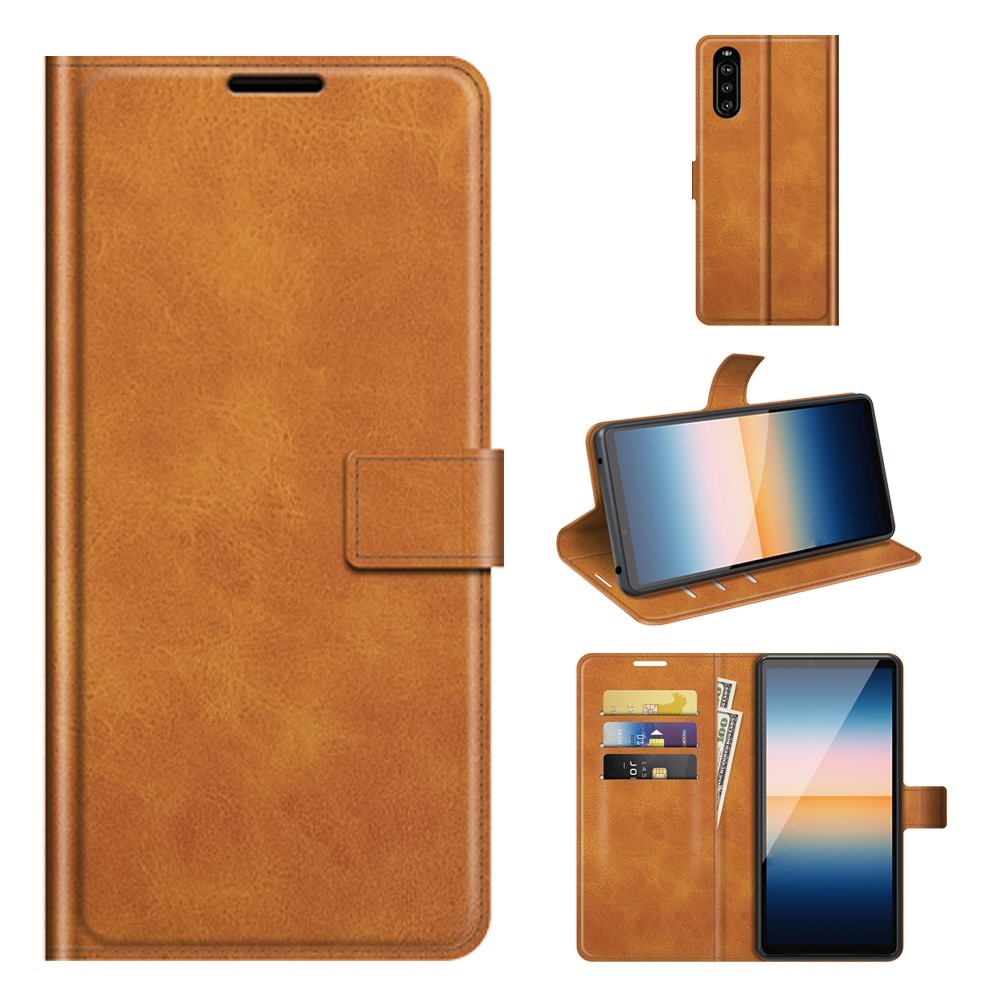 Cartera Leather Wallet Sony Xperia 10 III Coñac