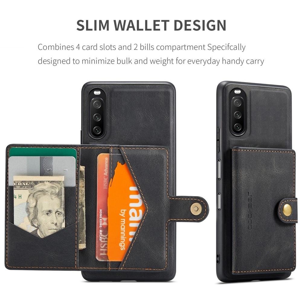 Funda Magnetic Wallet Card Case Sony Xperia 10 III Black