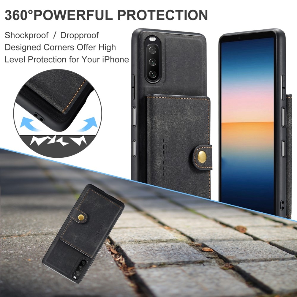 Funda Magnetic Wallet Card Case Sony Xperia 10 III Black