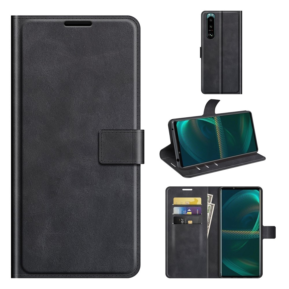 Cartera Leather Wallet Sony Xperia 5 III Black