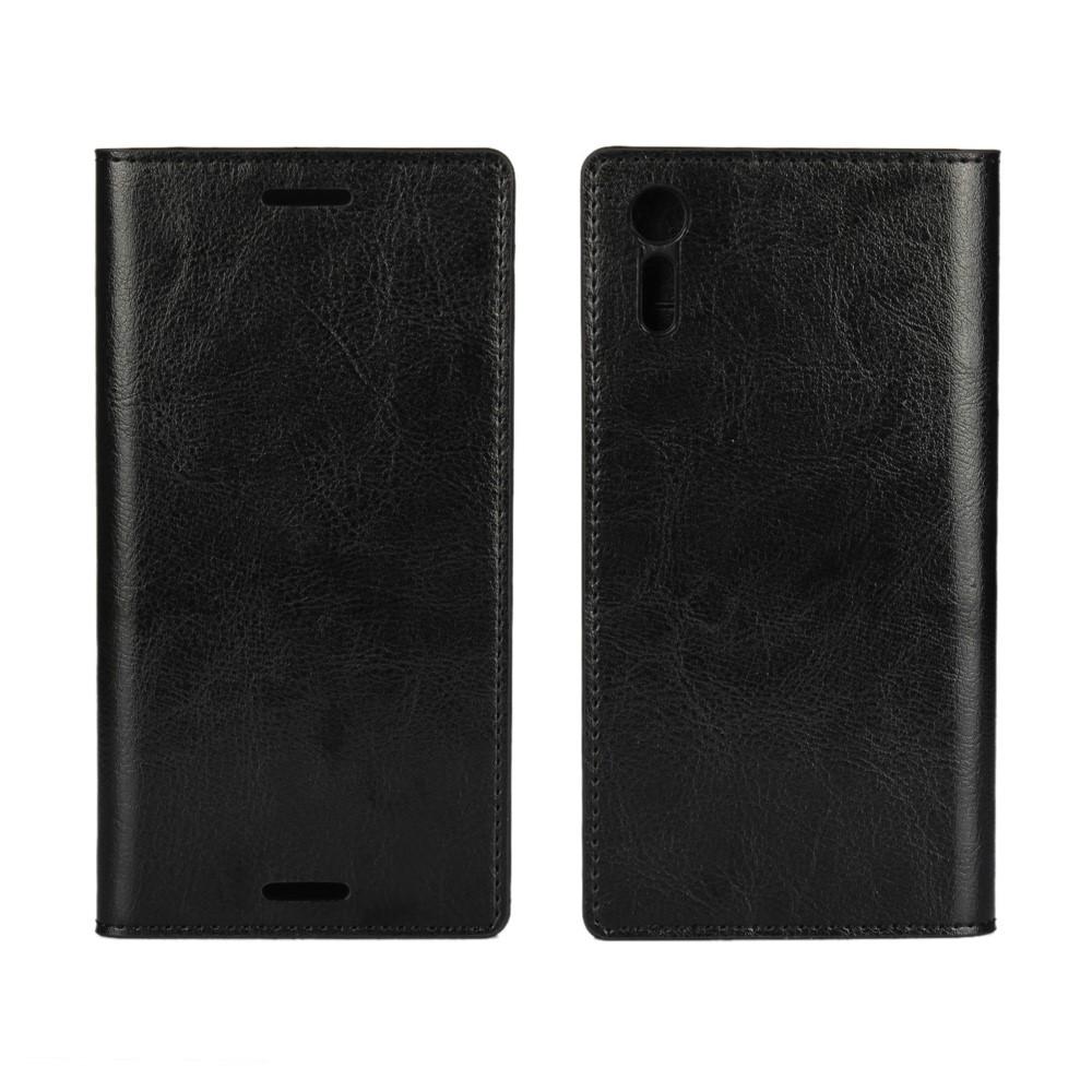 Funda cartera de cuero genuino Sony Xperia XZ/XZs Negro