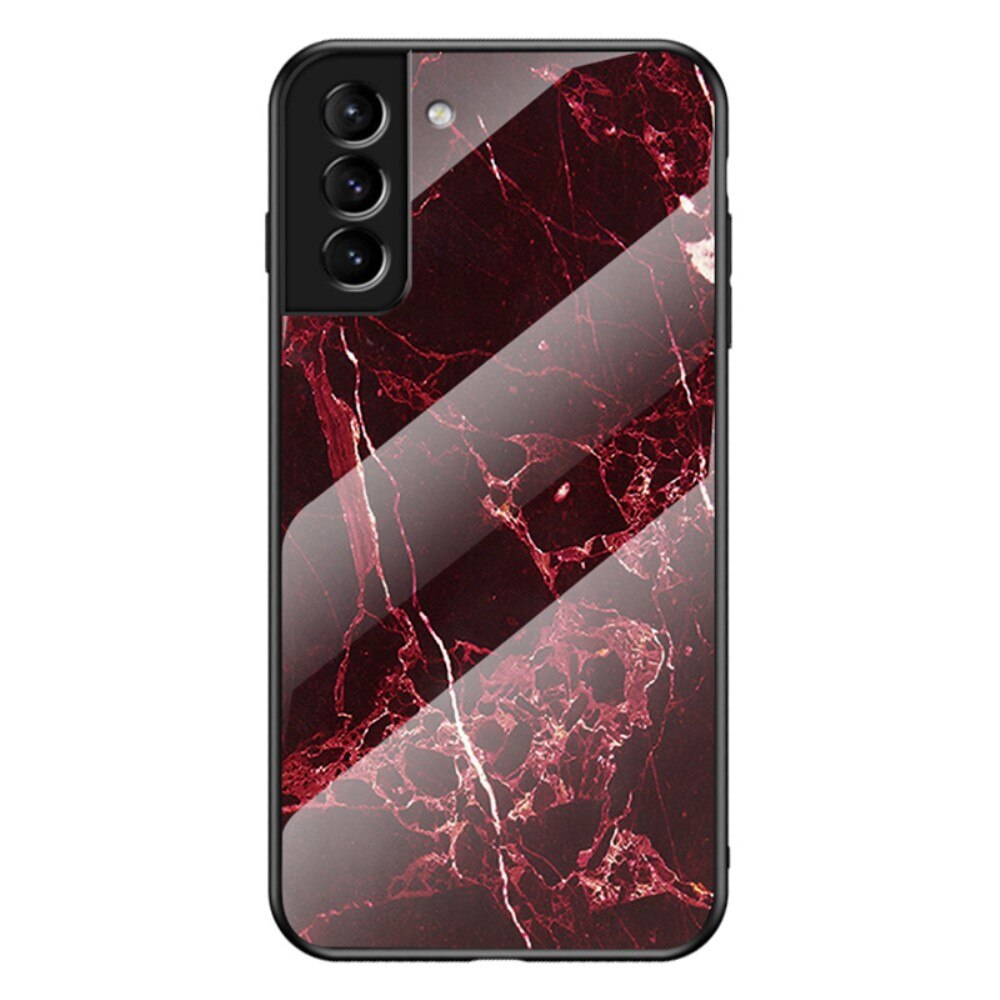 Funda vidrio templado Samsung Galaxy S22 Plus Mármol rojo