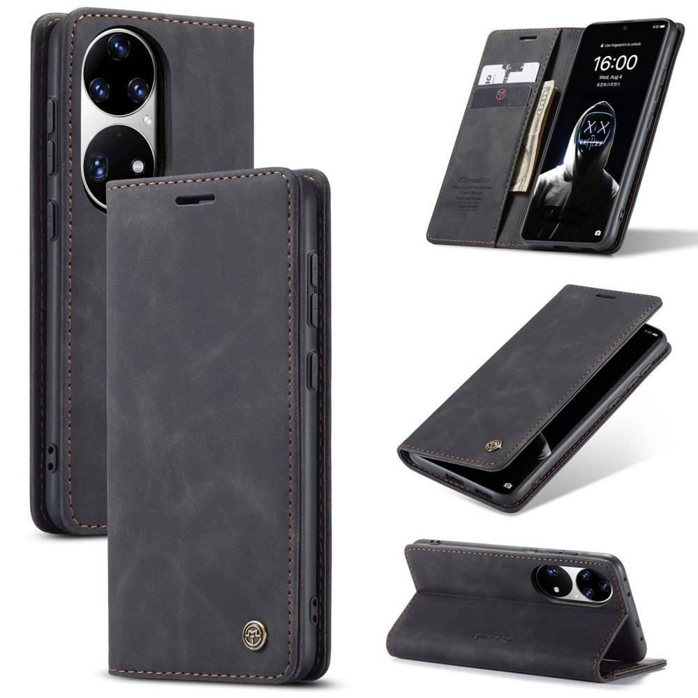 Funda delgada con solapa Huawei P50 Pro Negro