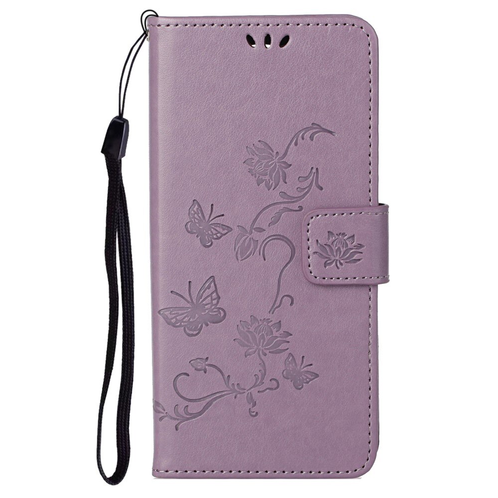 Funda de Cuero con Mariposas Motorola Moto G31/Moto G41, Púrpura