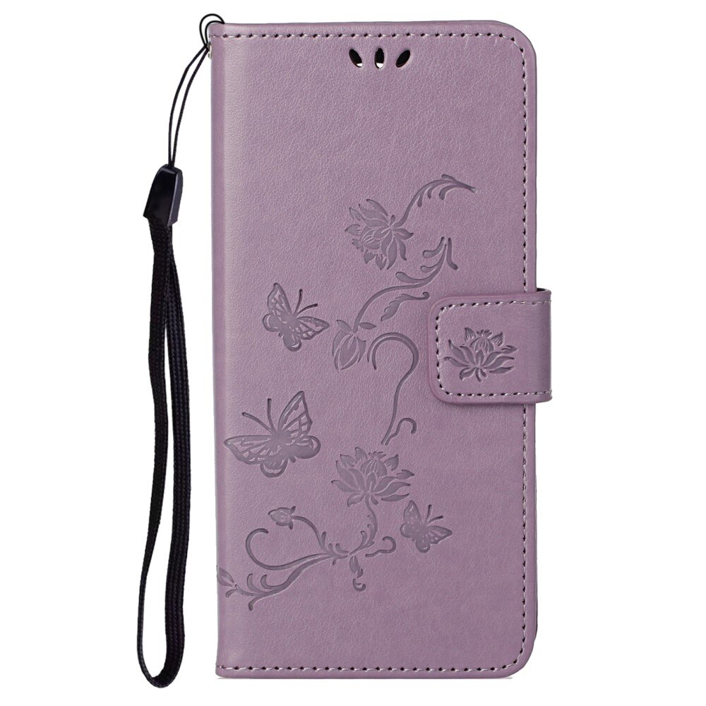 Funda de cuero con mariposas para Motorola Moto G31/G41, violeta