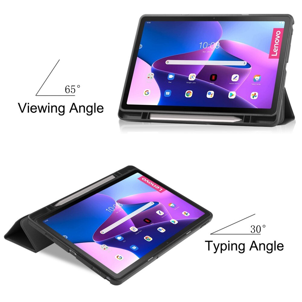 Funda Tri-Fold con portalápices  Lenovo Tab M10 Plus (3rd gen)s Negro