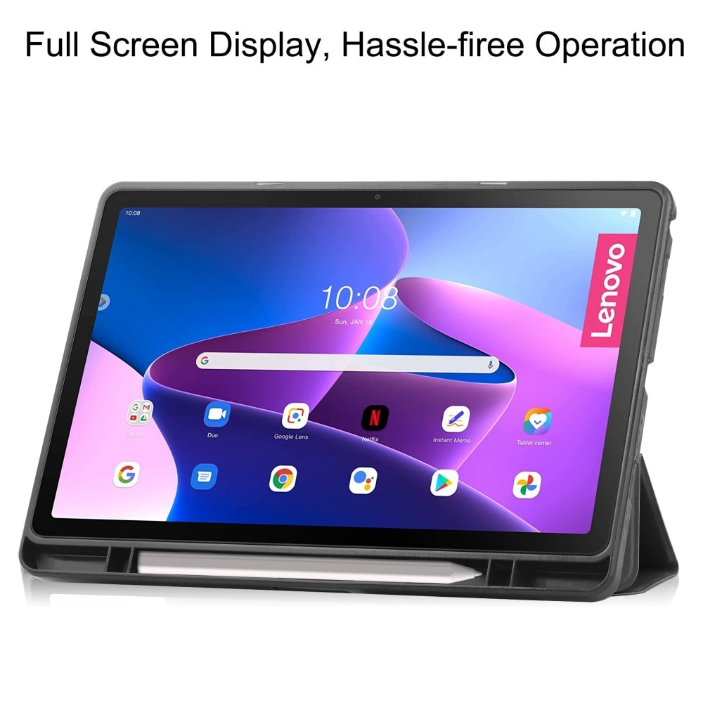 Funda Tri-Fold con portalápices  Lenovo Tab M10 Plus (3rd gen)s Negro