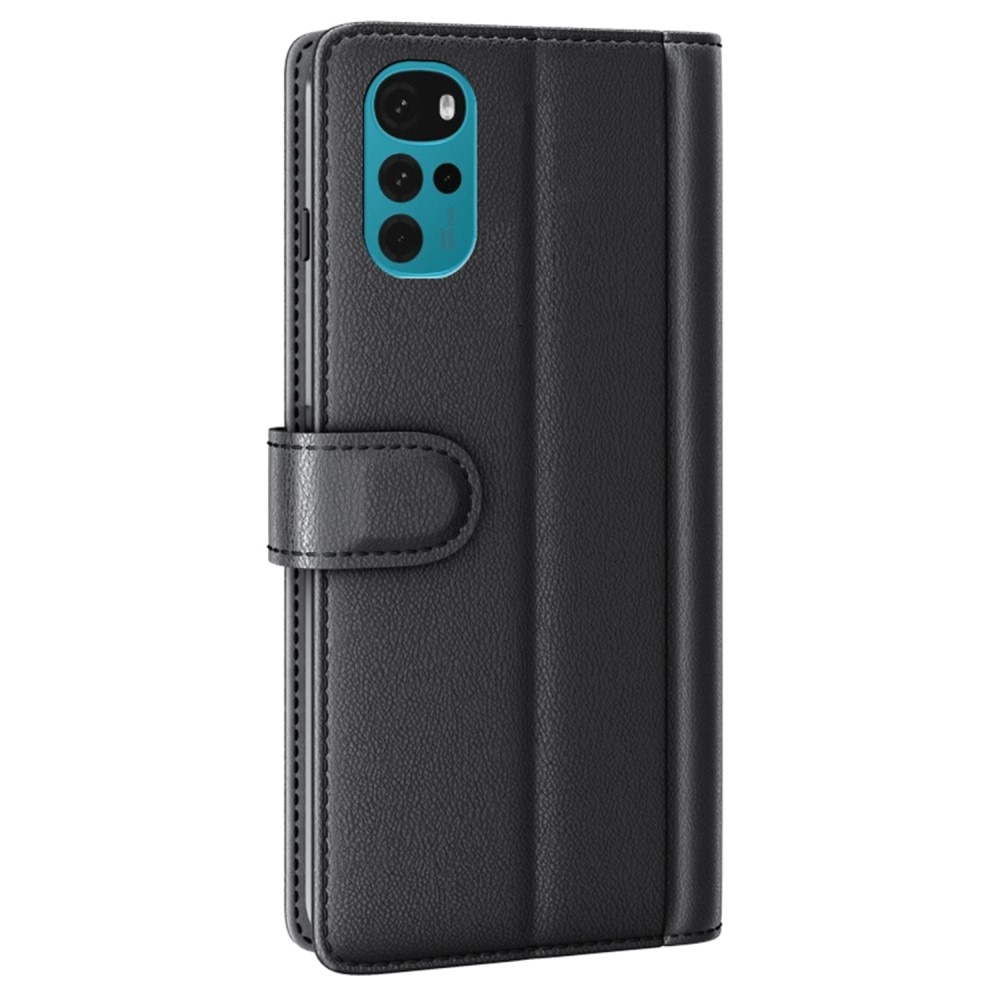 Funda de cuero genuino Motorola Moto G22, negro