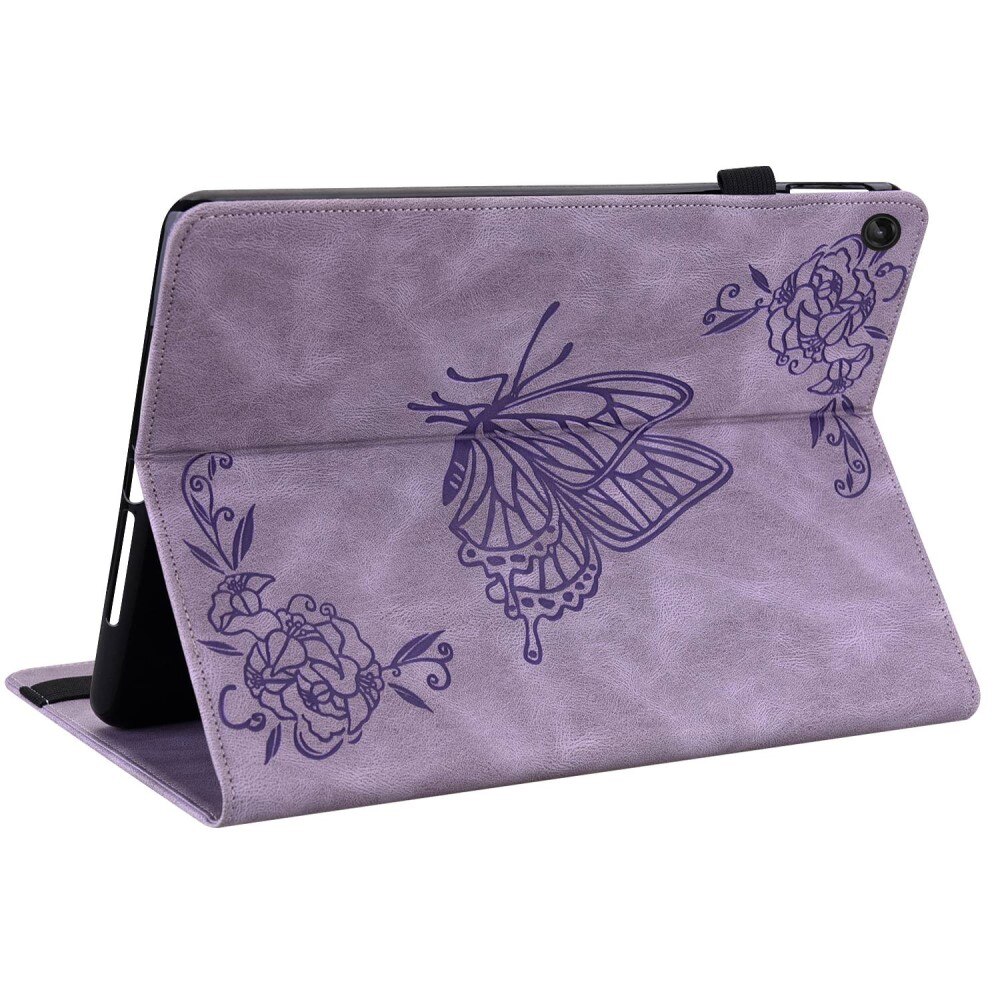 Funda de cuero con mariposas Lenovo Tab M10 (3rd Gen) Púrpura