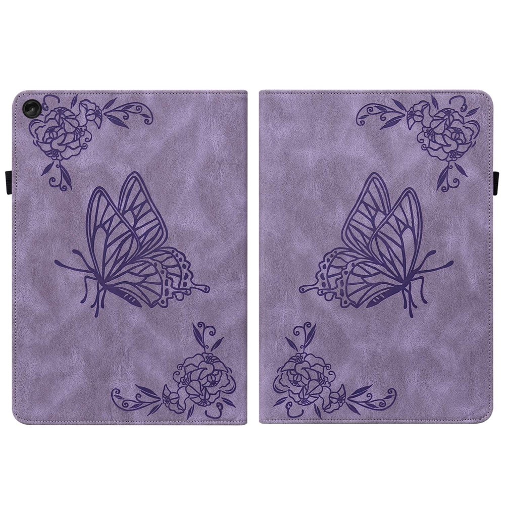 Funda de cuero con mariposas Lenovo Tab M10 (3rd Gen) Púrpura