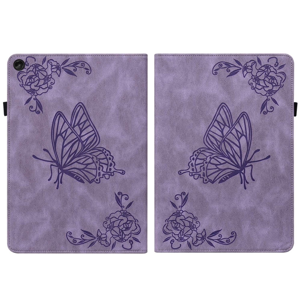 Funda de cuero con mariposas Lenovo Tab M10 (3rd gen) Violeta