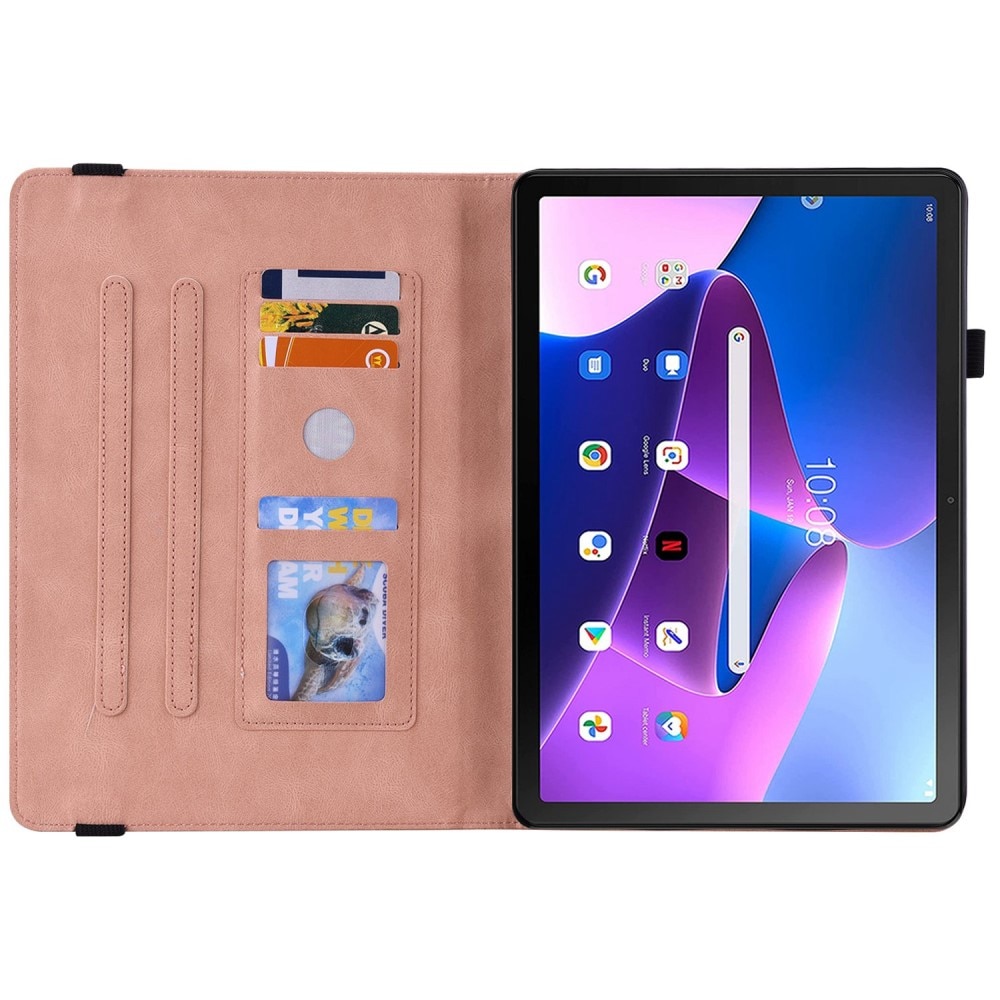 Funda de cuero con mariposas Lenovo Tab M10 (3rd gen) Rosado