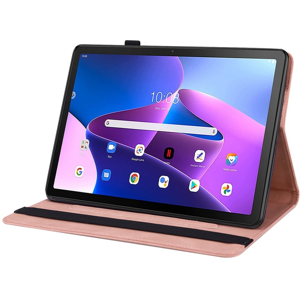 Funda de cuero con mariposas Lenovo Tab M10 (3rd gen) Rosado