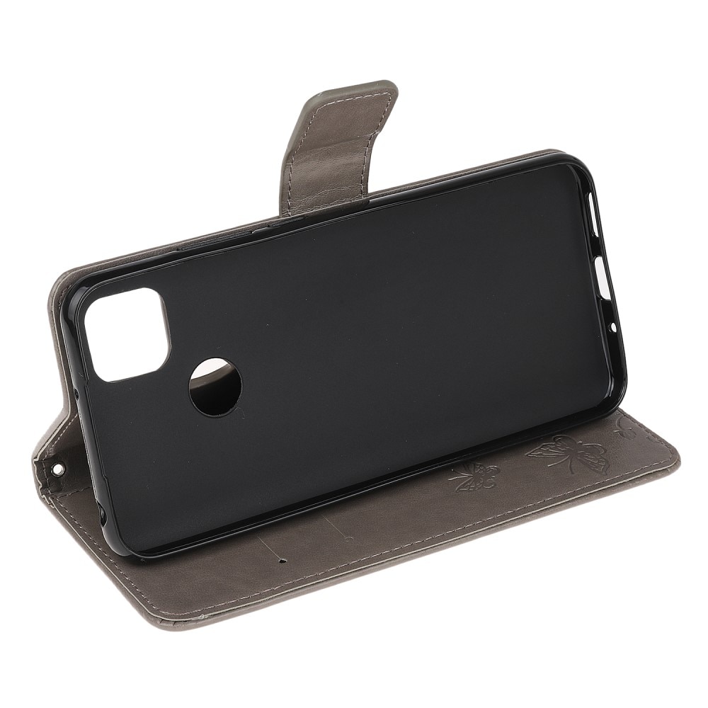 Funda de Cuero con Mariposas Xiaomi Redmi 9C, Gris