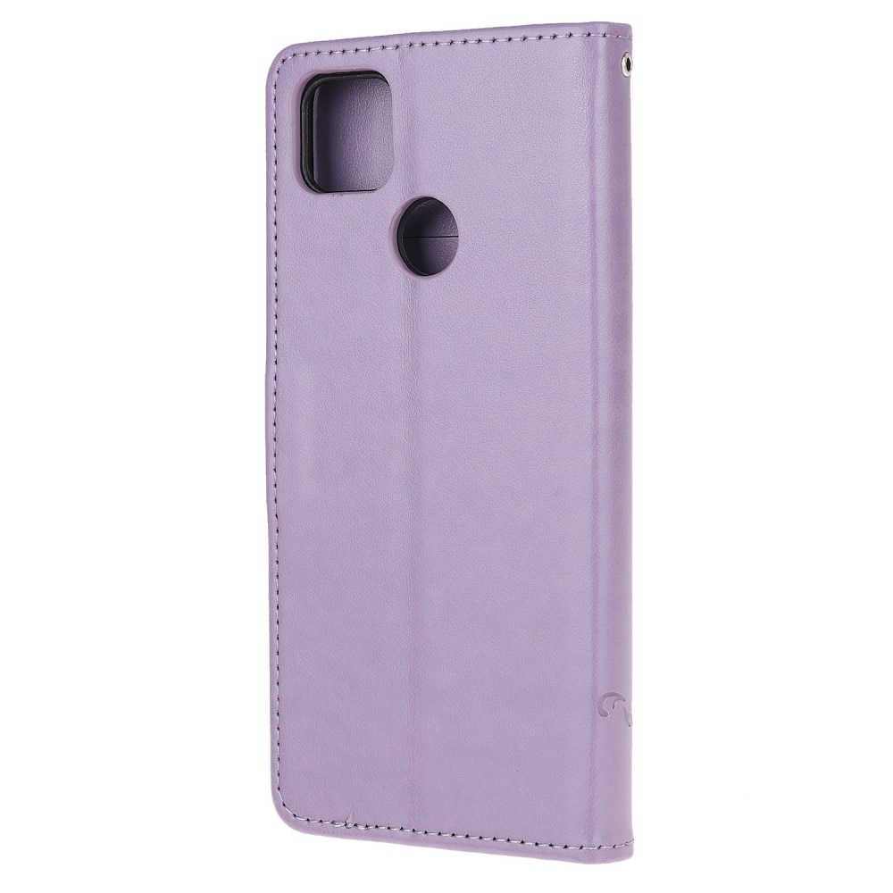 Funda de Cuero con Mariposas Xiaomi Redmi 9C, Púrpura
