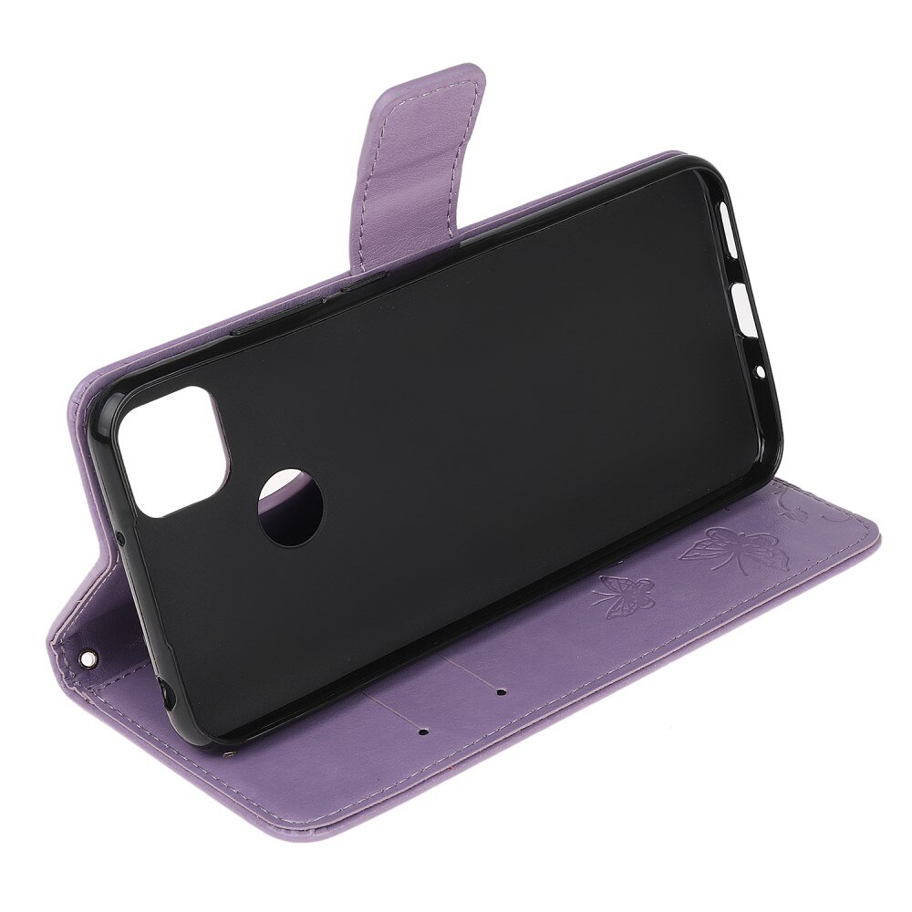 Funda de Cuero con Mariposas Xiaomi Redmi 9C, Púrpura