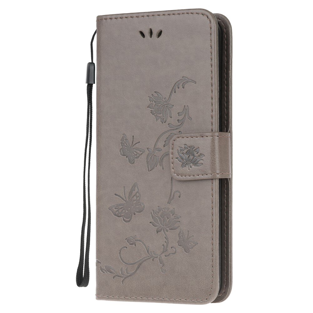 Funda de Cuero con Mariposas Xiaomi Redmi 9AT, Gris