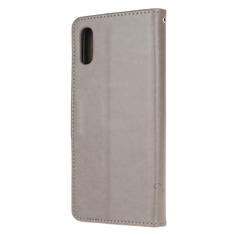 Funda de Cuero con Mariposas Xiaomi Redmi 9AT, Gris