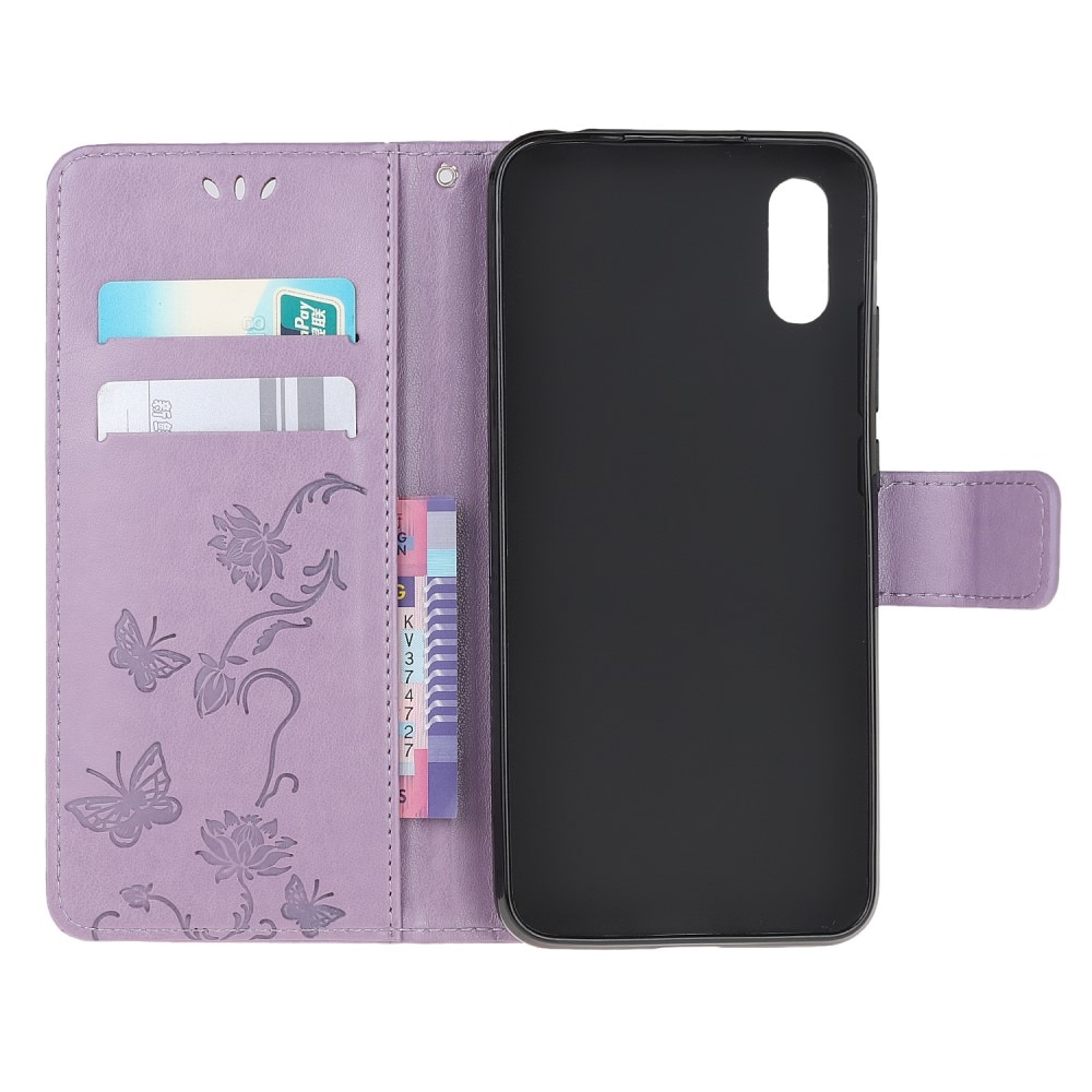 Funda de Cuero con Mariposas Xiaomi Redmi 9AT, violeta