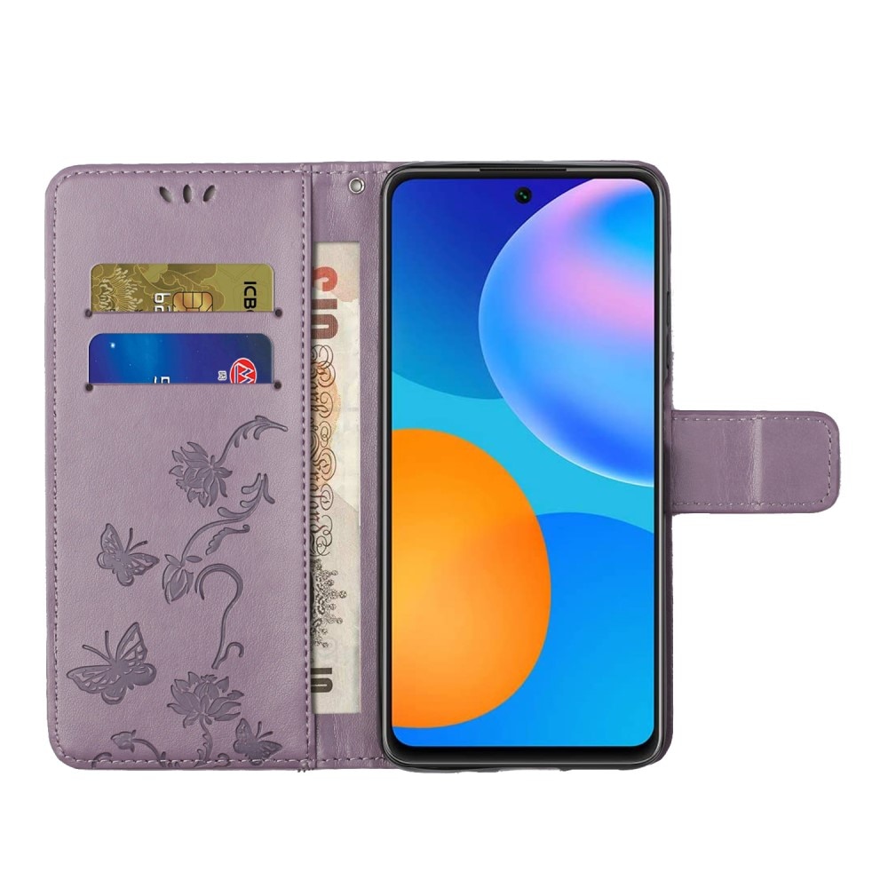 Funda de Cuero con Mariposas Xiaomi 11T/11T Pro, Púrpura