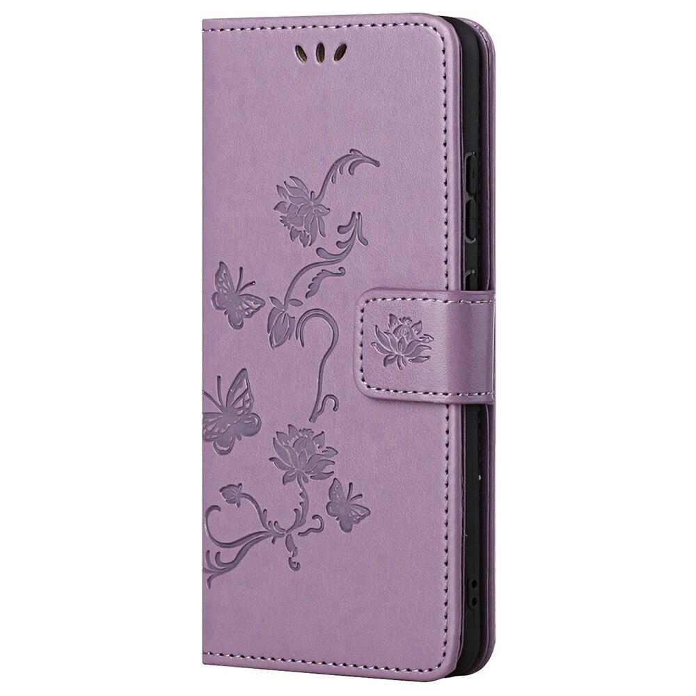 Funda de cuero con mariposas para Xiaomi Redmi Note 11 Pro, violeta