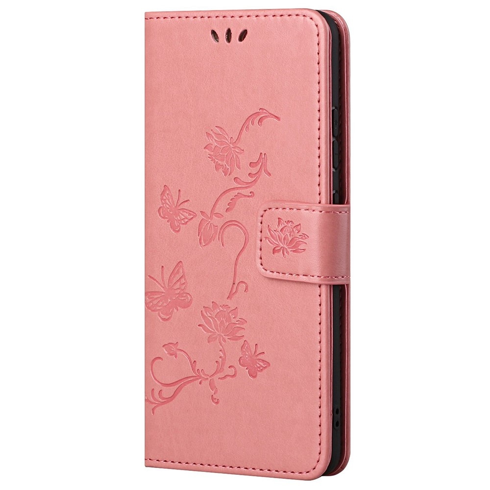 Funda de cuero con mariposas para Xiaomi Redmi Note 11 Pro, rosado