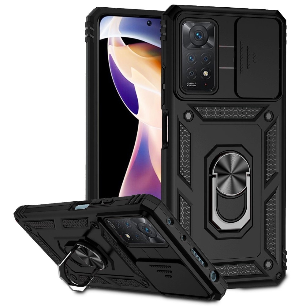 Funda híbrida Ring y Protector Cámara Xiaomi Redmi Note 11 Pro Negro
