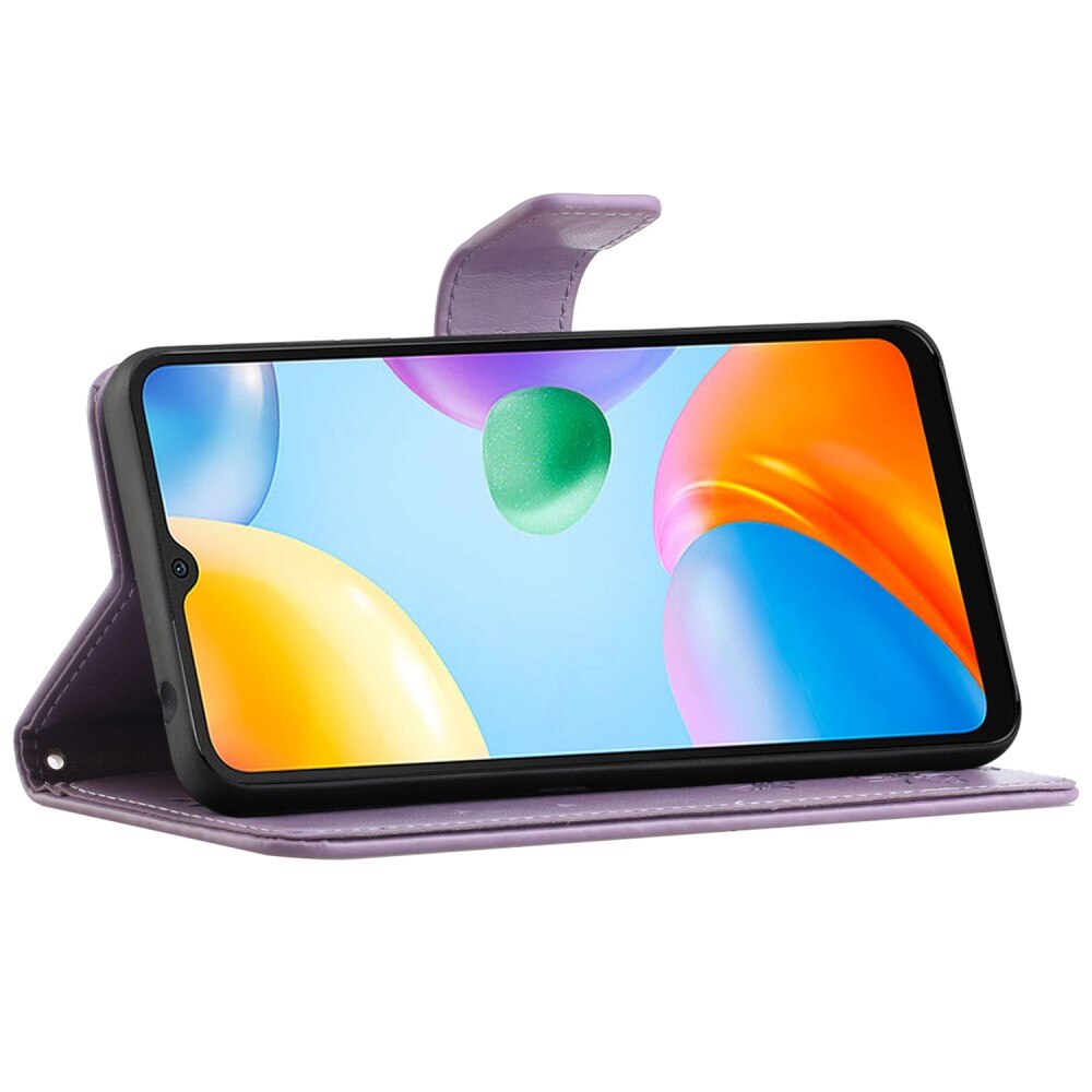 Funda de Cuero con Mariposas Xiaomi Redmi 10C, Púrpura