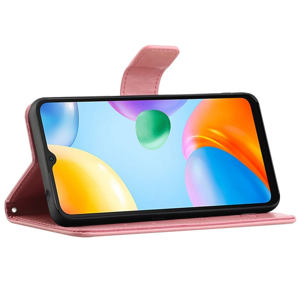 Funda de Cuero con Mariposas Xiaomi Redmi 10C, Rosa