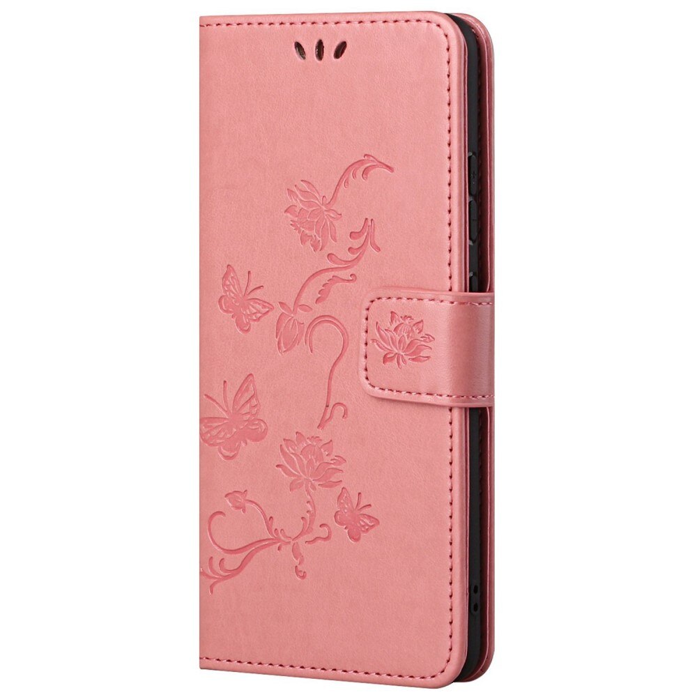 Funda de Cuero con Mariposas Xiaomi Redmi 10C, Rosa